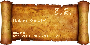 Bakay Rudolf névjegykártya